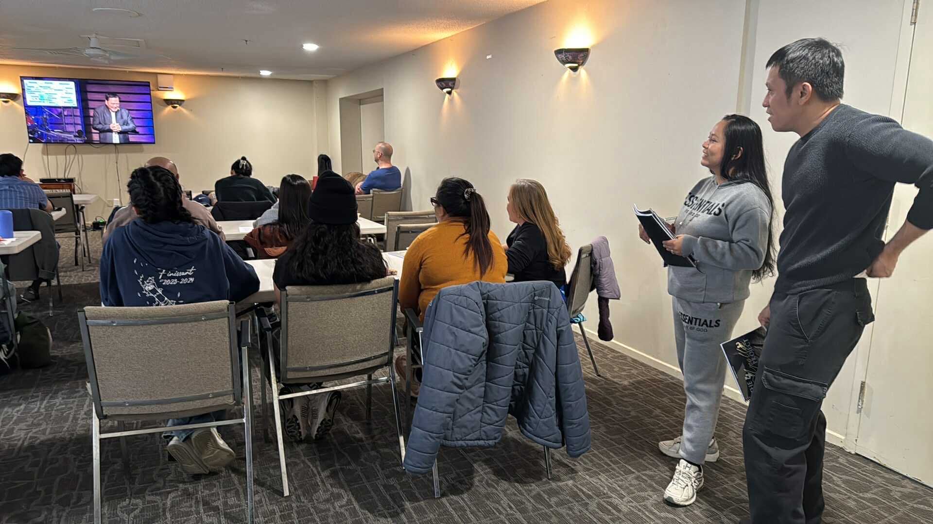 Fellowship during worship